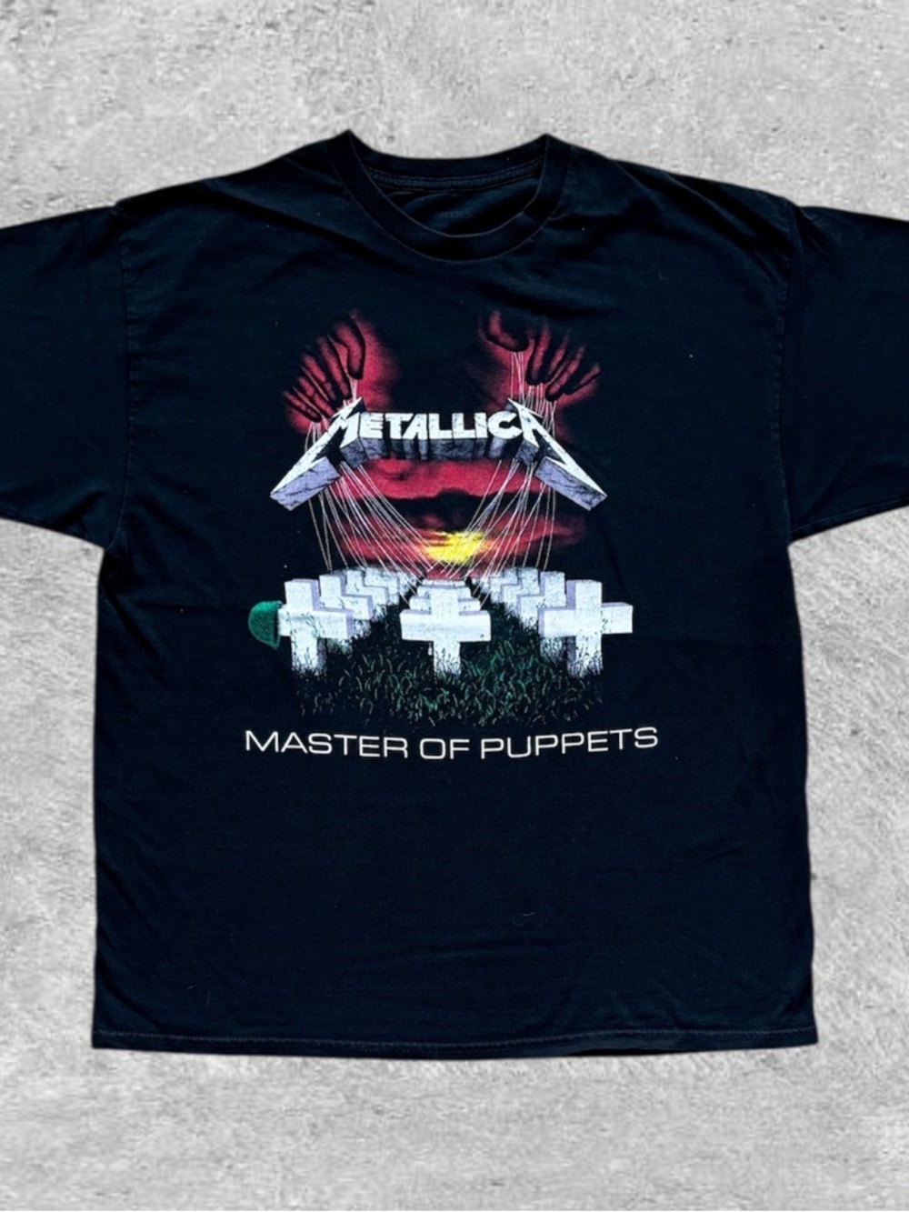 Metallica Master of Puppets Black T-Shirt Heavy Metal Band Tee Album Art XL